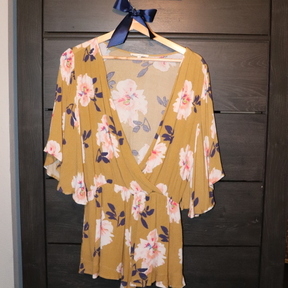Yellow Floral Romper